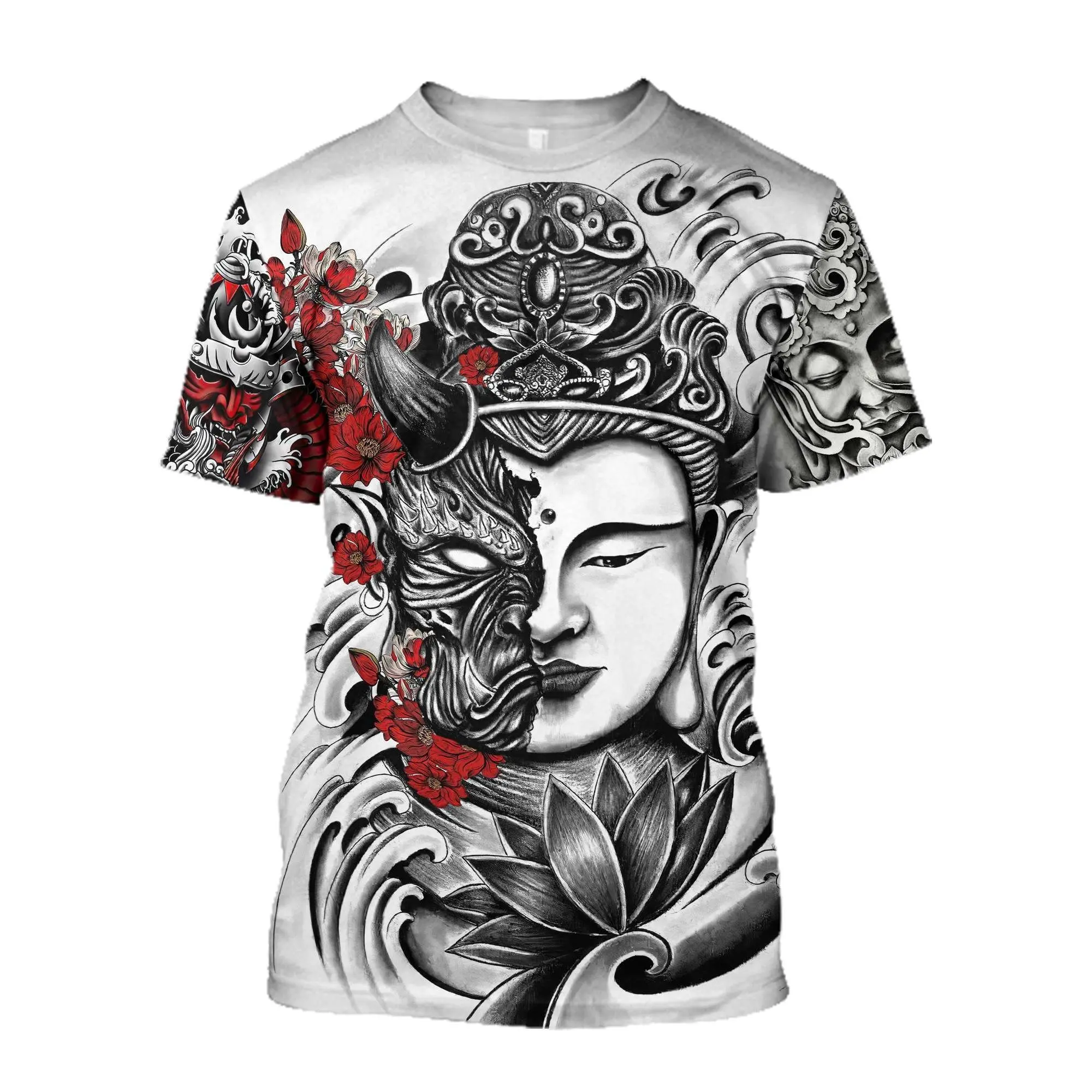 

3D Printed Magic Mask T-shirt for Men, Summer Harajuku Casual Short Sleeve T-shirt, Plus Size Unisex Top