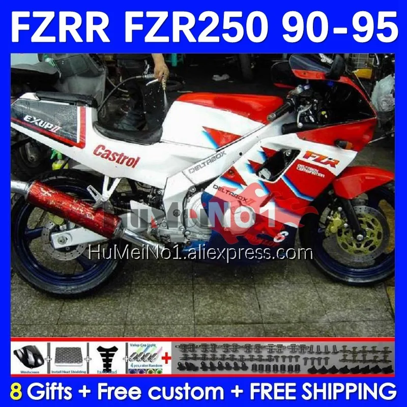 

FZR250RR For YAMAHA FZR250 FZRR FZR 250 R RR 250R 147No.61 FZR-250 90 91 92 93 FZR250R 1990 1991 992 1993 Fairings red white