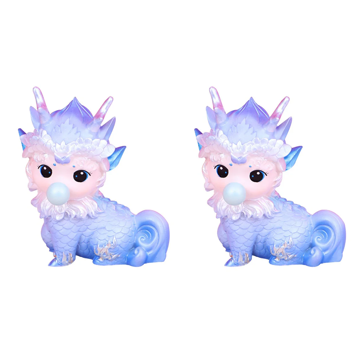 

2pcs Resin Animal Decor Shop Window Adorable of Fortune Statue Bookshelf Crafts