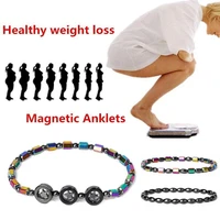 weight loss slimming bracelets anklet magnetic therapy colorful gallstone hematite chain stimulating acupoints slim fat bracelet