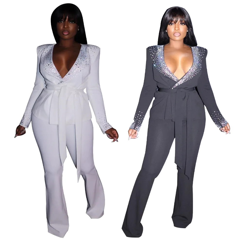 

2022 осенние и зимние повседневные спортивные костюмы с длинным рукавом и глубоким V-образным вырезом, оптовая продажа из двух частей