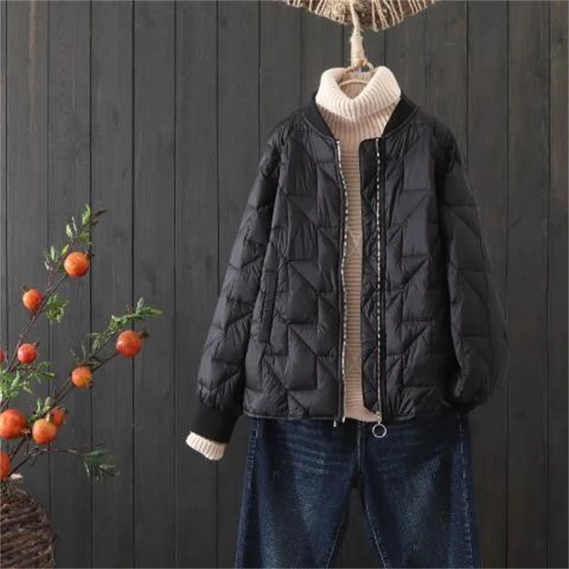 Winter Thin Down Jacket Women Ultralight Down Jacket 2022 Autumn Winter Slim Short Warm White Duck Down Coat Portable Outerwear