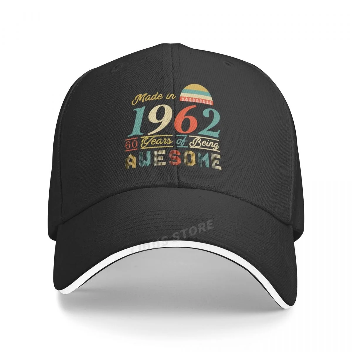 

Fashion hats Made In 1962 60 Years Of Being Awesome 60th Birthday Gift Printing baseball cap Summer Caps New Youth sun hat