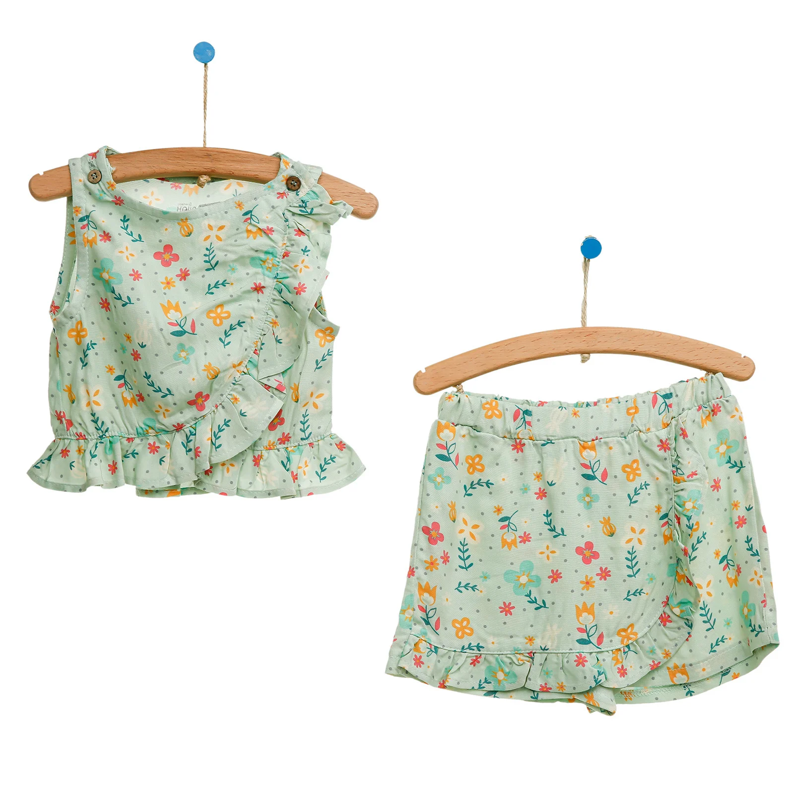 

ebebek HelloBaby 2022 New Season Baby Clothes Basic KeyLines Kız Bebek Bluz-Şort Etek Takım