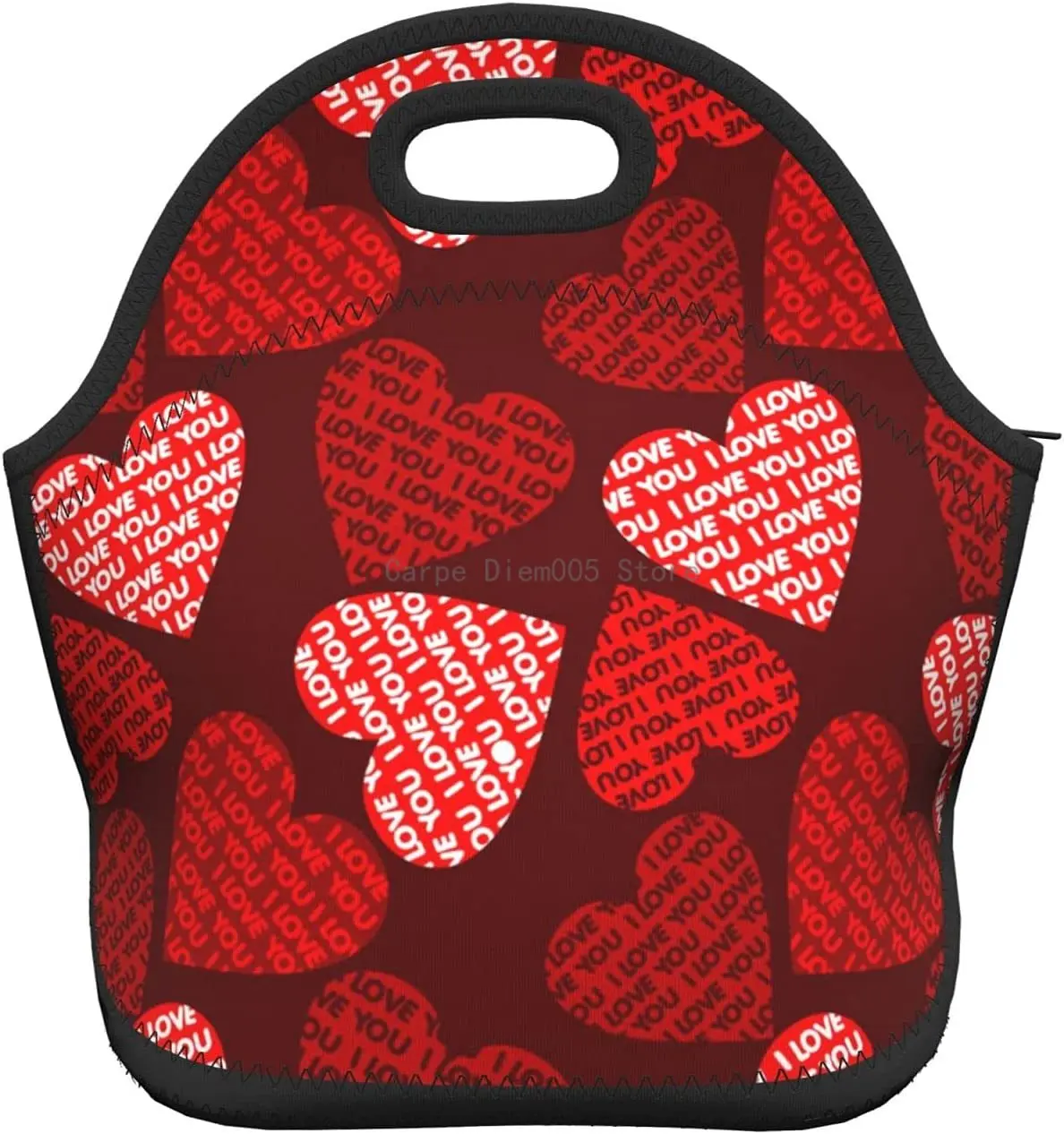 

Неопреновая сумка для ланча Red Hearts/Ланч-бокс/Сумка для ланча/сумки для пикника, изолированный охлаждающий дорожный органайзер для школы, раб...