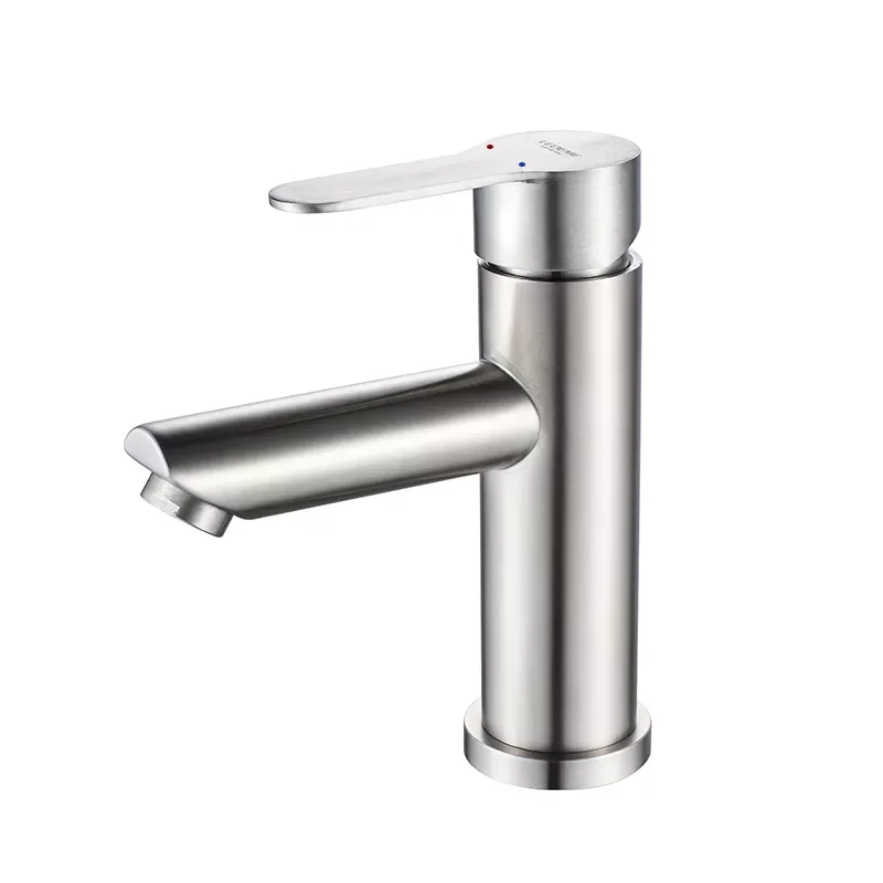

Basin Faucet Stainless Steel Faucet Bathroom Mixer Tap Single Hole Hot and Cold Water Classic Basin Faucets L71003