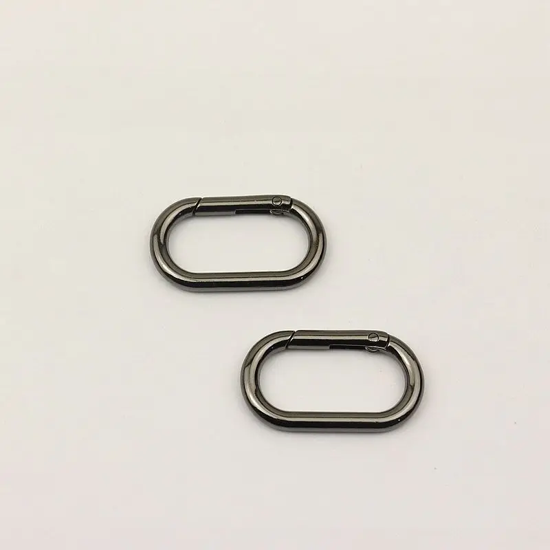 20pcs 34mm Spring Metal Oval O Rings Buckles Trigger Clasp Clip for Bag Strap Webbing Keychain Carabiner DIY Handbag Accessory