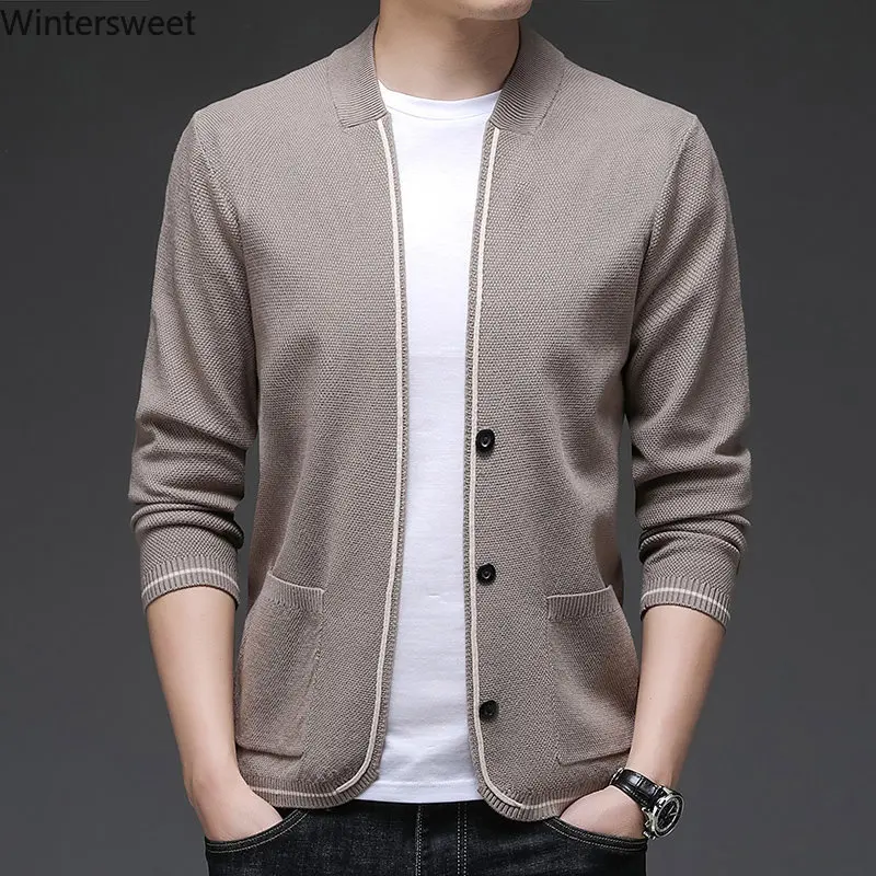 

Wintersweet Men's Jacket Coat New Autumn Winter High Quality Fashion Slim Knitted Cardigan Men's Japanese Sweater Casual Coat