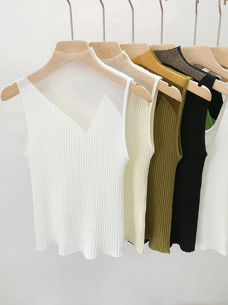 Женская трикотажная майка из хлопка Y2K с коротким рукавом и v-образным вырезом