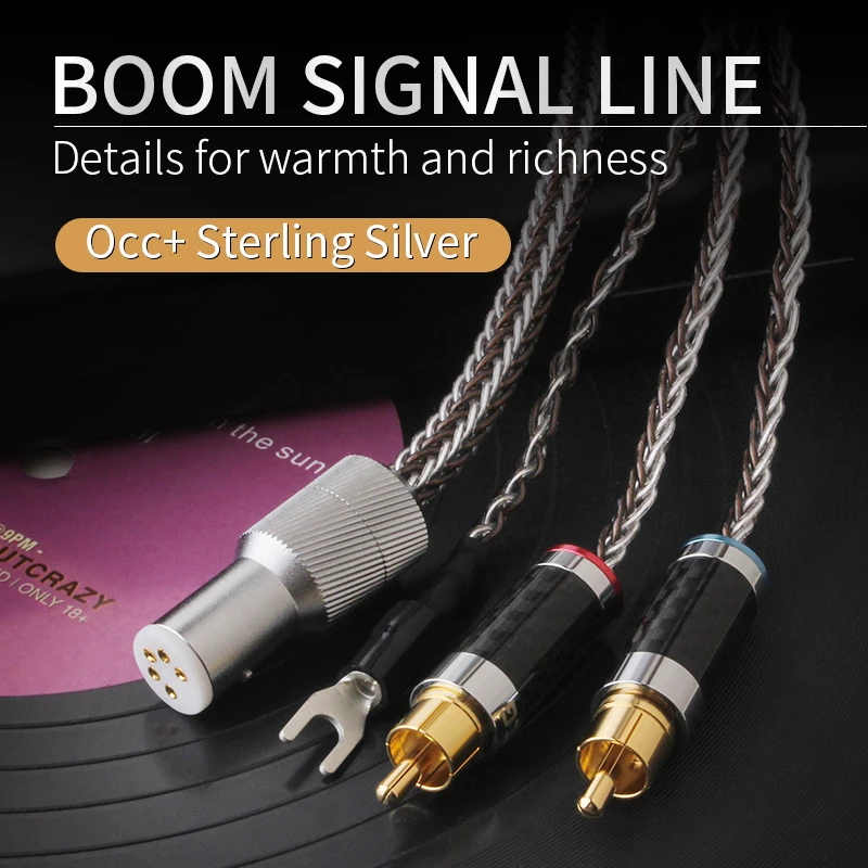 YYAUDIO HiFi аудиофил чистое серебро 5-контактный разъем DIN к RCA телефонный кабель XLR разъем к RCA кабель для LP виниловой записи фонограф Tonearm