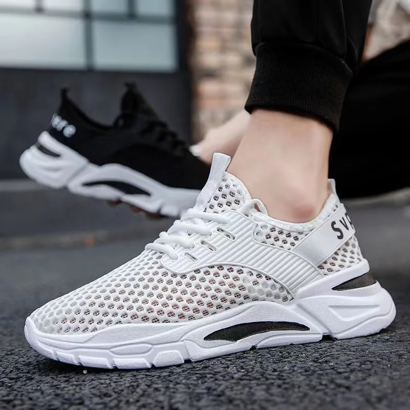 

New Flying Shoes Single Mesh Breathable Sports Run Soft Sole Heightening Shoes Fashion Casual Men's Shoes