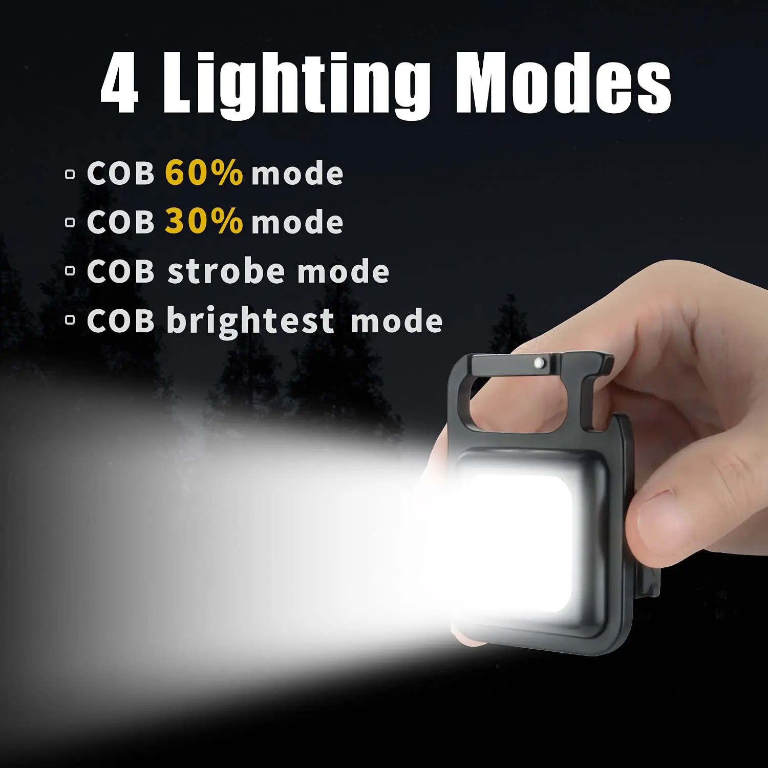 

1/2PCS Portable Camping Flash Light Outdoor Hiking Fishing Climbing LED Flashlight Working Light Keychain Light With Corkscrew