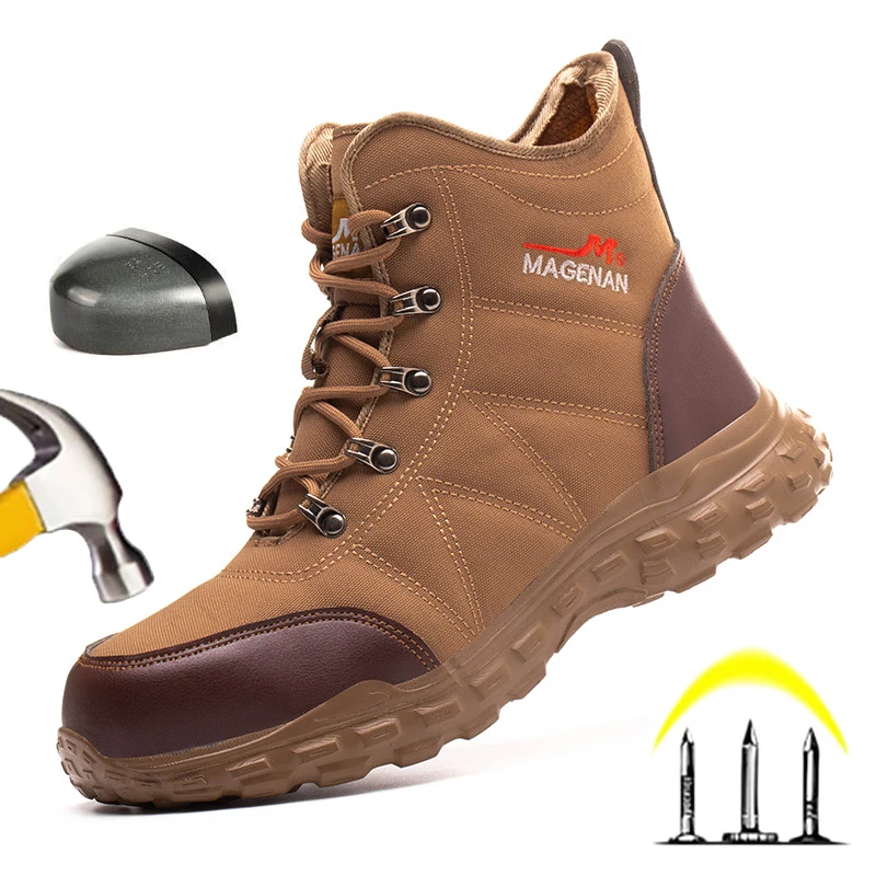 Мужская Легкая Защитная Обувь Со Стальным Носком Нескользящие Прочные Рабочие