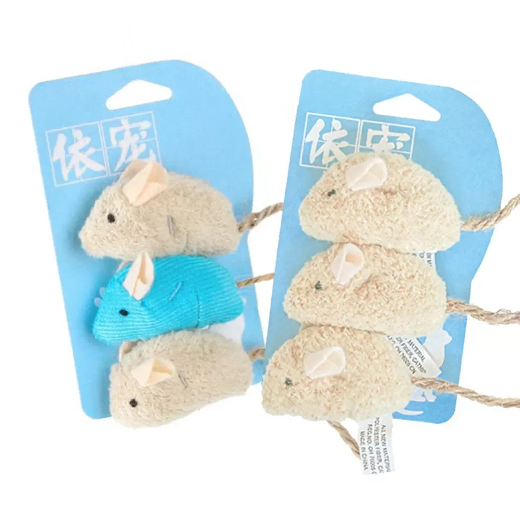 

2020JMTFunny Cat Bite-resistant Toy Plush High Simulated Little Mouse Mouselet Hide Seek Game Prop Pet Kitten Training Supply