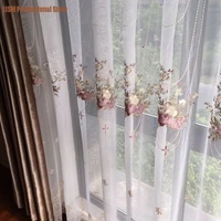 bedroom curtain french romantic embroidered curtain yarn korean pastoral living room curtain partition white gauze curtain