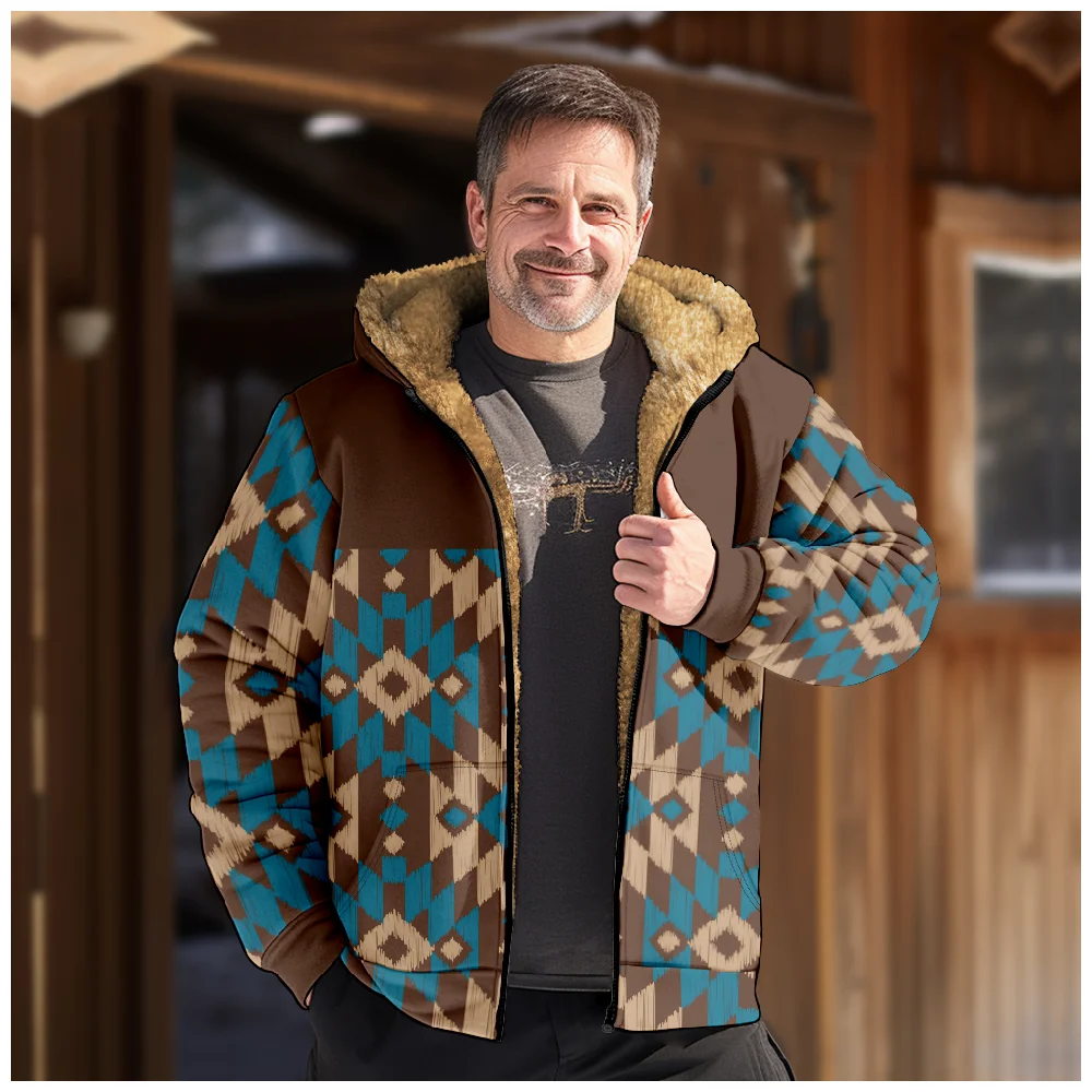 

Мужские толстовки с капюшоном на молнии, пальто с 3D принтом в стиле ацтекского ретро, Повседневная зимняя одежда для мужчин и женщин, толстовка с длинным рукавом, куртка, верхняя одежда