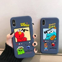 sesame street couple phone case for iphone 13 12 mini 11 pro xs max x xr 7 8 6 plus candy color blue soft silicone cover