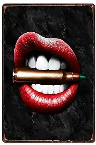 

Sexy Lips Tin Sign Retro Garden Plaque Wall Decor Sign 12x16 inch