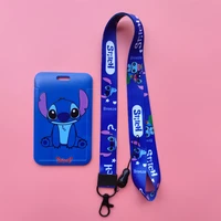 disney stitch id card holders badge holder neck cellular card holder lanyard keychain photocard gift