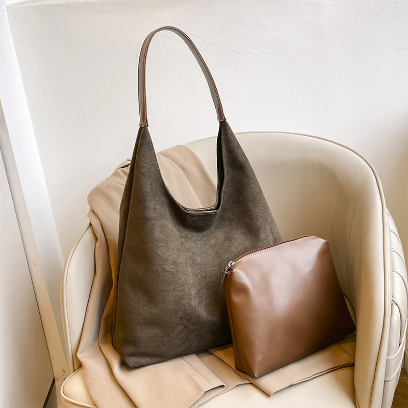 Ретро сумка для матери и ребенка замшевая бархатная подмышек женская большая