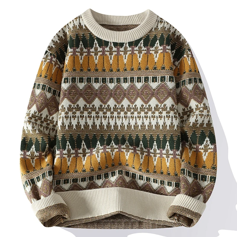 

2023 Men's New Autumn and Winter Printing Sweater Casual Round Neck Long Sleeve Sweater Knit Pullover Tops High Quality