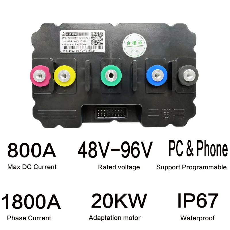 Контроллер двигателя NanJin ND961800 Fardriver DC 800A (фазовый ток) 1800A 20 кВт, мощный, для PMSM BLDC синусоидальных электродвигателей мотоциклов и электромобилей (art.: 3920daad87b54) - 3920daad87b54