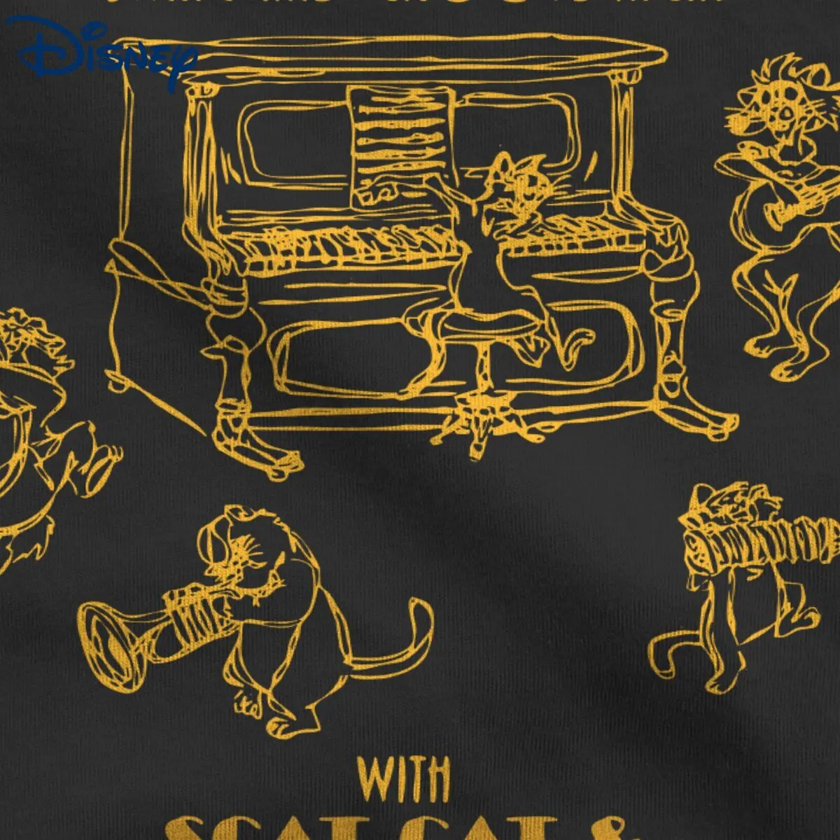 Мужская футболка с рисунком аристокотов джазовых шоу Мари кошек топы из чистого