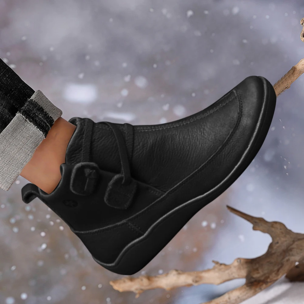 

Women Mid Calf Combat Boots Lace-Up Fashion Boot Retro Warm Plush Boots Stylish Hiking Boot Breathable for Outdoor Activities