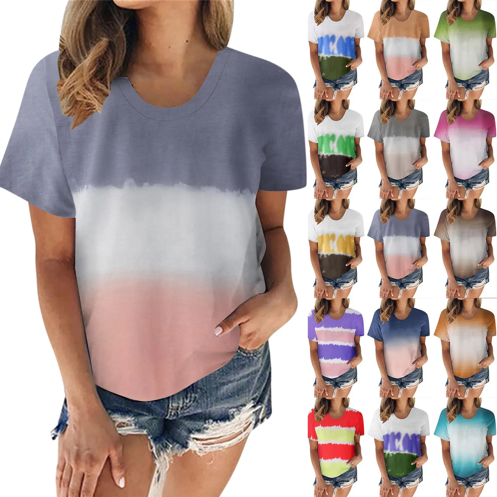 

Женская Повседневная футболка с принтом, Свободный Топ с коротким рукавом и круглым вырезом, Белая Туника, блузка для девочек