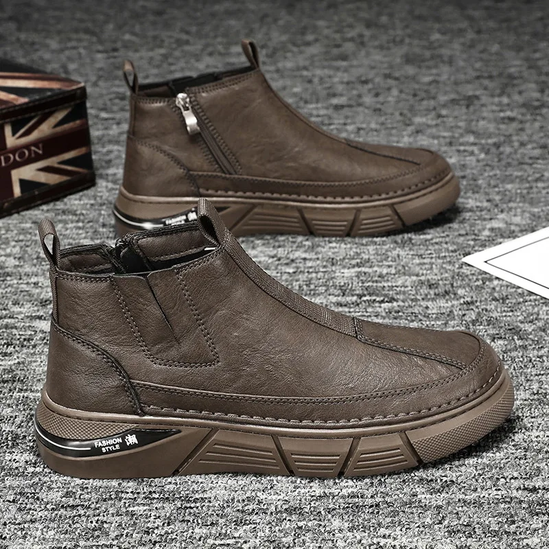 Мужские модные трендовые высококачественные рабочие ботинки на английском