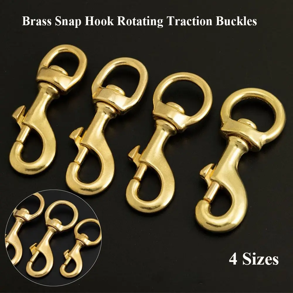 

Bronze Metal Snap Hook New Luggage Hardware Accessories Rotating Traction Buckles Belt Keychain Leather Strap