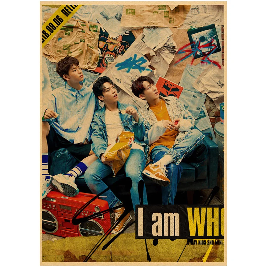 Винтажный корейский постер для детей в стиле K-POP мультяшная крафт-бумага декор