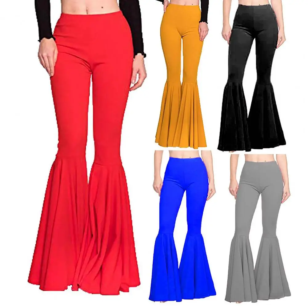 

Trendy Lady Trousers High-Waist Ankle Length Stretchy Fashion Pure Color Lady Mermaid Yoga Leggings