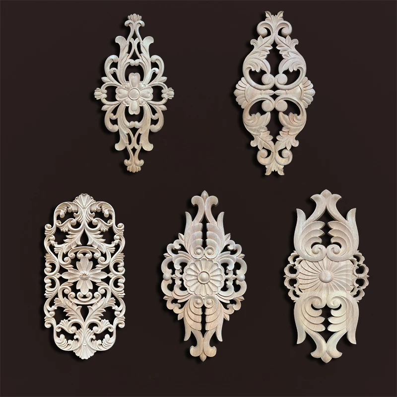 Деревянные аппликации для мебели аксессуары украшения дома деревянные цветы