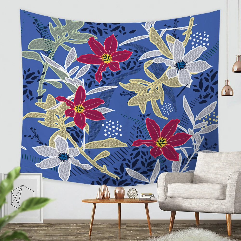 

Flowers Print Tapestry Wall Hanging Floral Background Cloth Wall Decor Tapestry Aesthetic Dorm Room Decoration Home Supplies