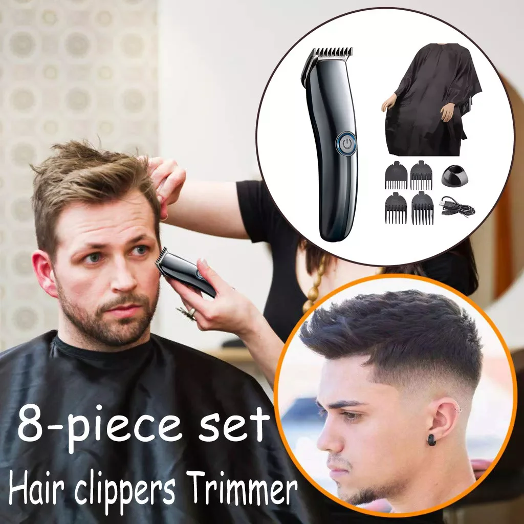 

NEW2023 USB Rechargable Hair Clipper Powerful Cutting Machine Shampoo Cape SetHair styling tools accessories