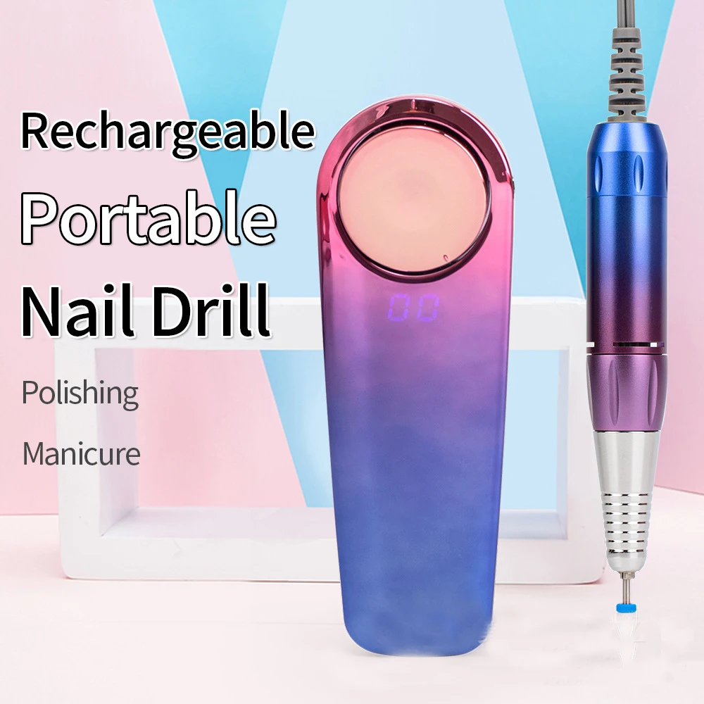 Professional DIY Nail Drill Machine Electric Polishing Lcd Digital Display Portable Nail Salon Sander Pedicure Drill Head Kit