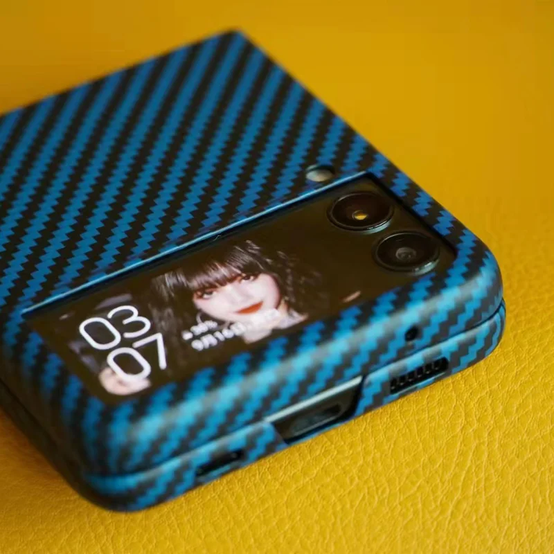 Real Carbon Fiber Phone Case For Samsung Galaxy Z Flip 3 Carbon Fiber Case Aramid Fiber Cover For Galaxy Z Flip3 Ultra-thin Case
