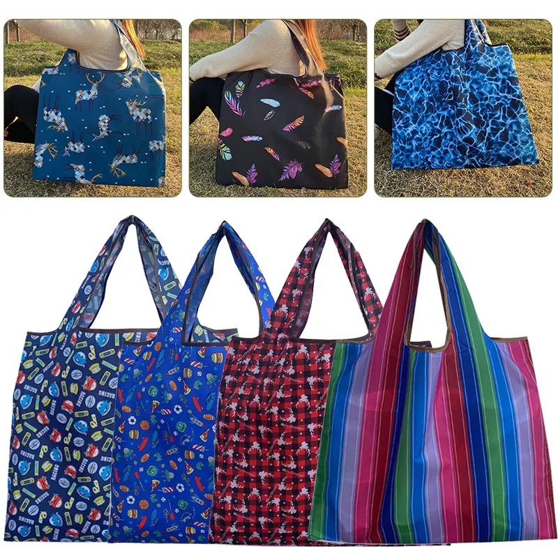 

Portable Shopping Bag Thickened Supermarket Handbag Eco-friendly Storage Bag Shoulder Bag Foldable Printed Shopping Bag