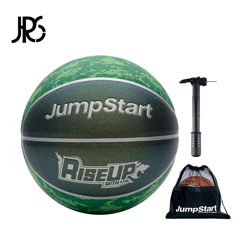 

Зеленый Камуфляжный баскетбольный мяч JRs-JUMPSTART для дома и улицы, Размер 7, 29,5 дюйма, уличный мяч, особый подарок на день Святого Валентина