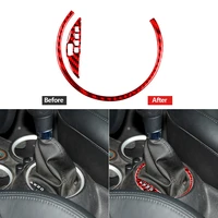 for mini r56 r55 r57 convertible 07 10 red carbon fiber stickers gear shift panel automotive interior trim car accessories