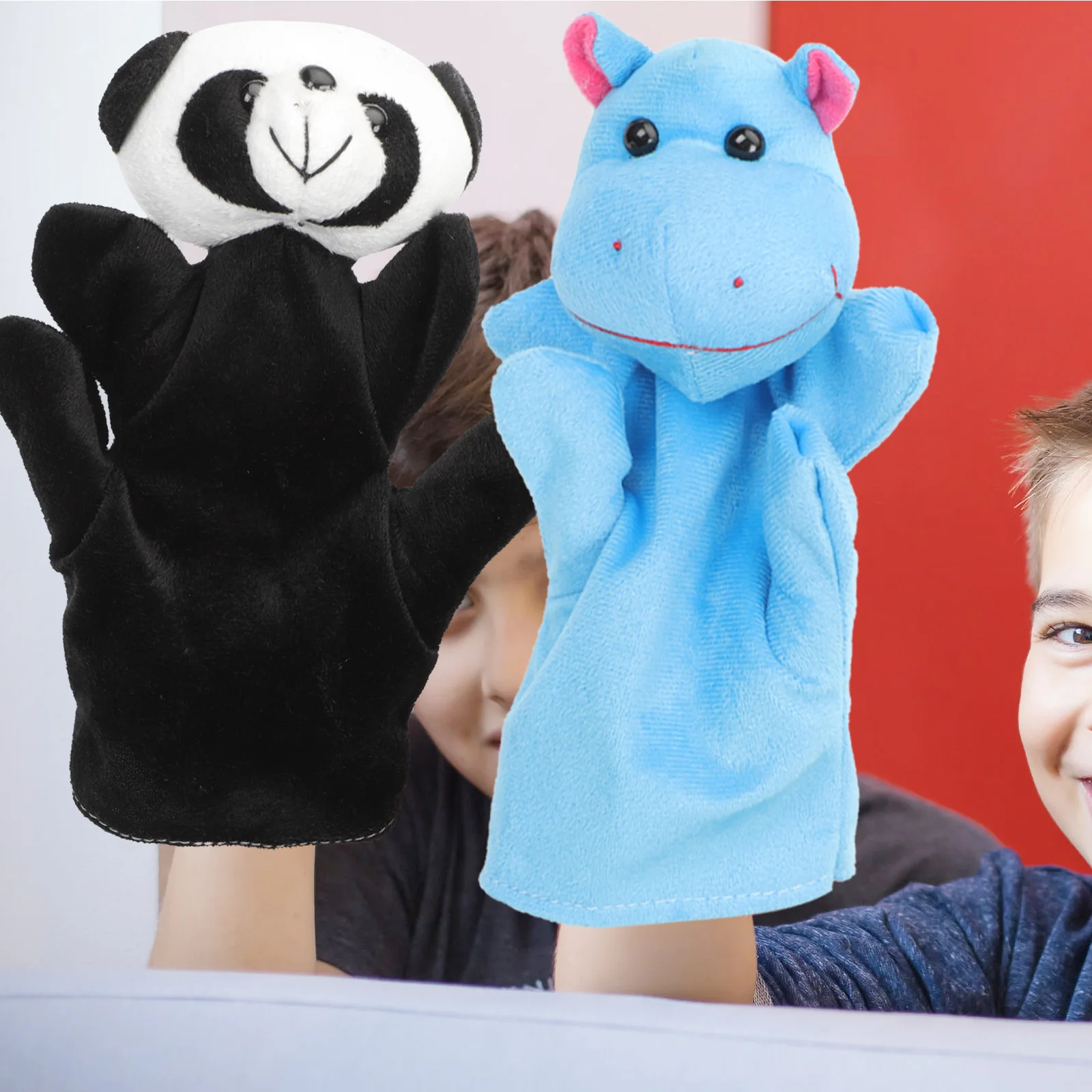 

3 Pcs Hand Puppet Toys Animal Kids Puppets Educational Cartoon Toddlers Cotton Hands Adults