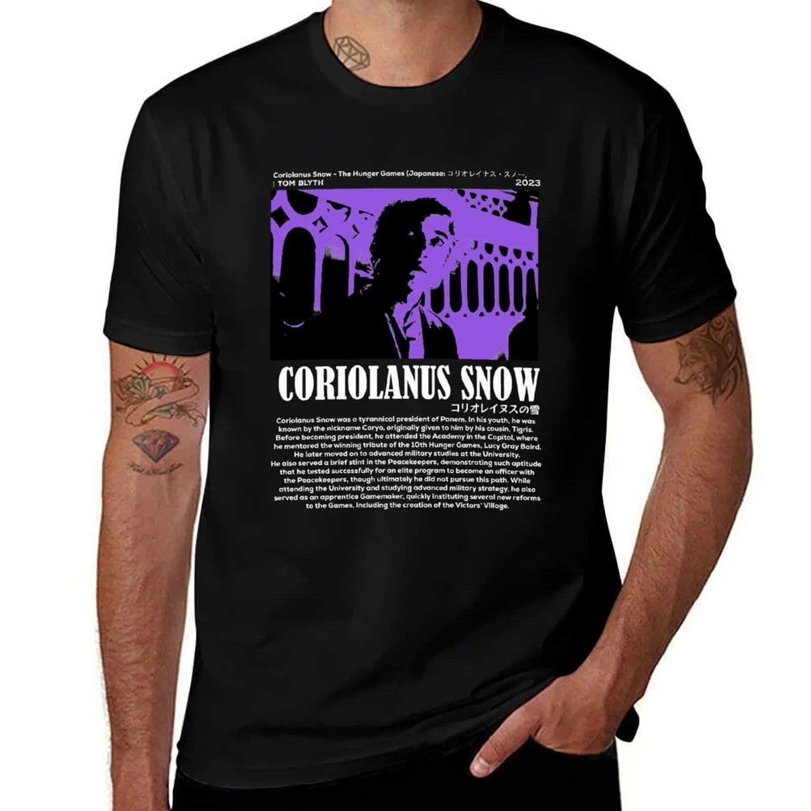 Фото Футболка Coriolanus Snow - TOM BLYTH, летняя повседневная свободная футболка №1