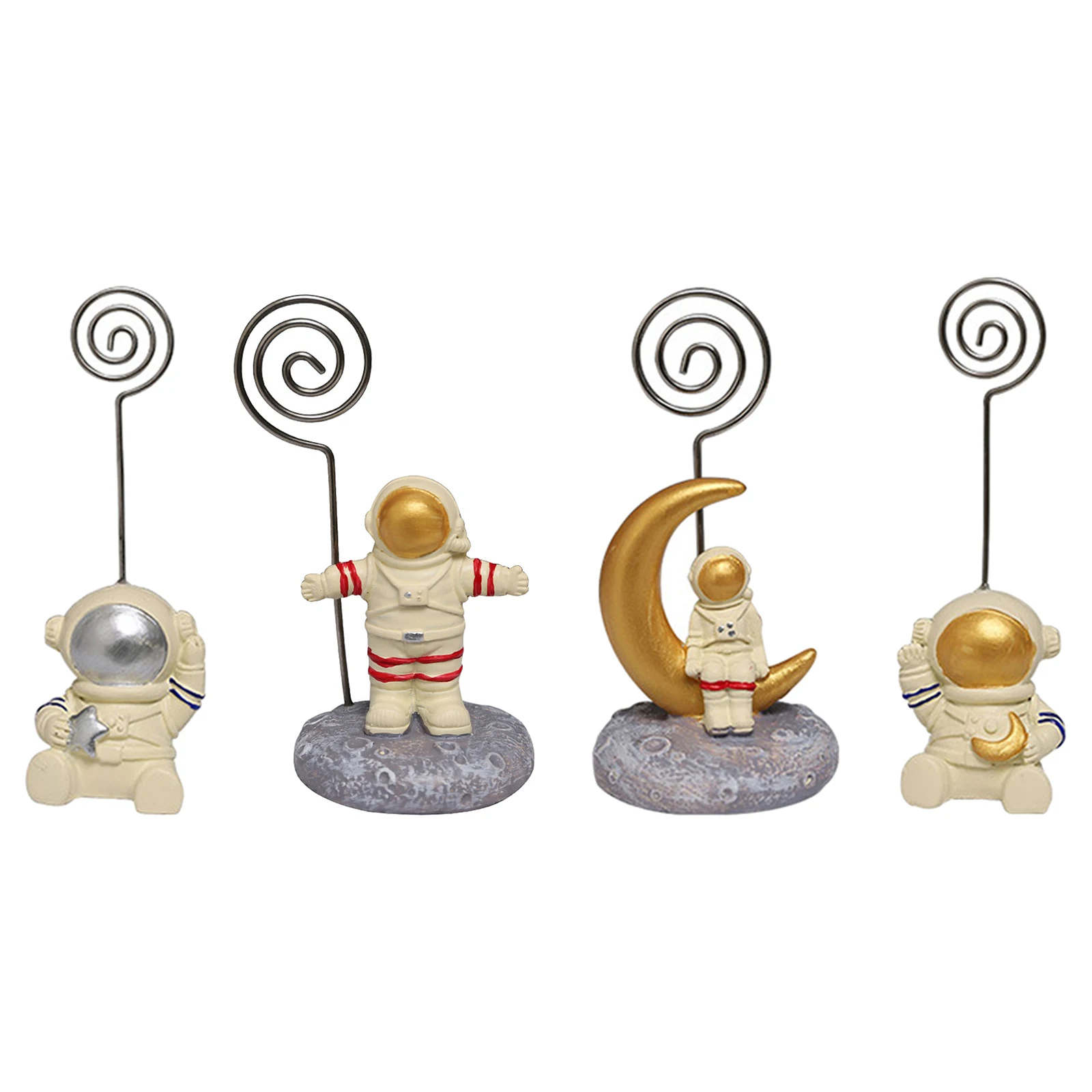 

Detached Ornaments Astronaut Resin Metal Number Holder Message Folder Card Holder