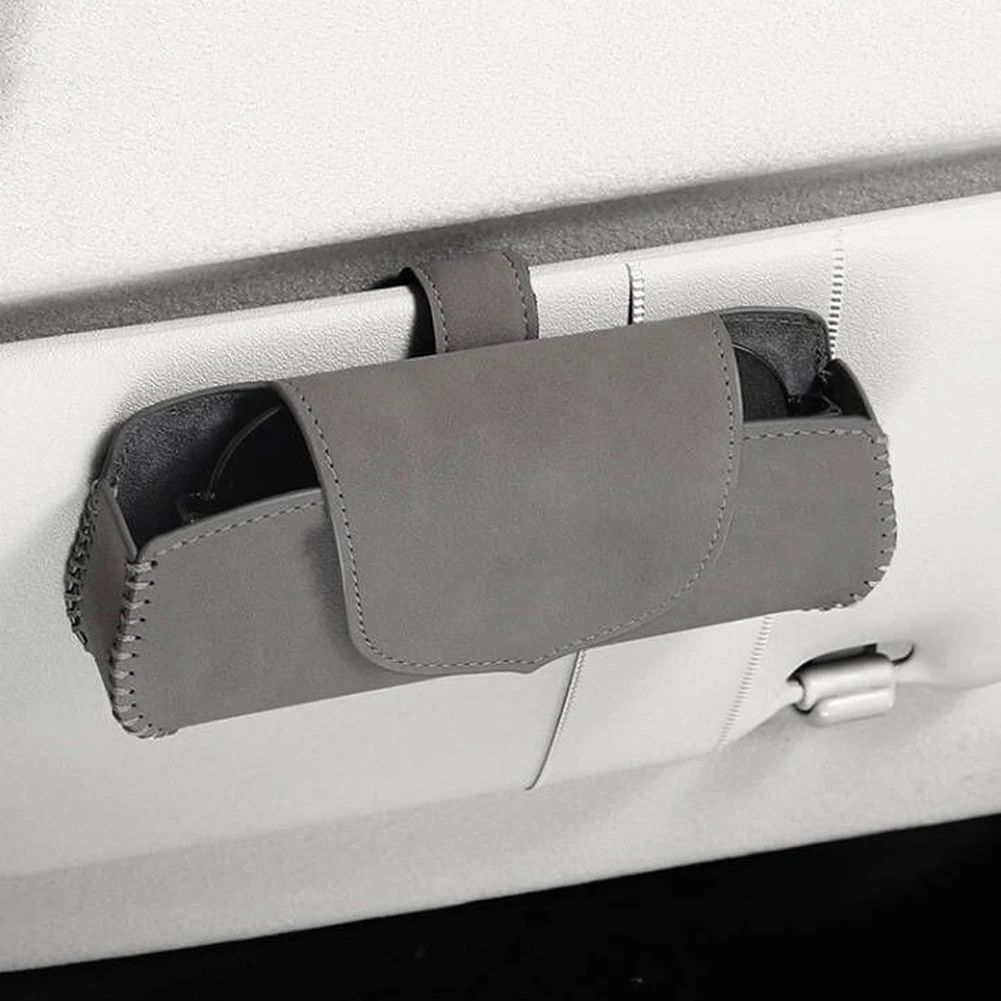 

Suede Auto Glasses Holder Magnetic Car Sun Visor Glasses Case Organizer Glasses Box Holder Visor Sunshade Car Holder For Glasses