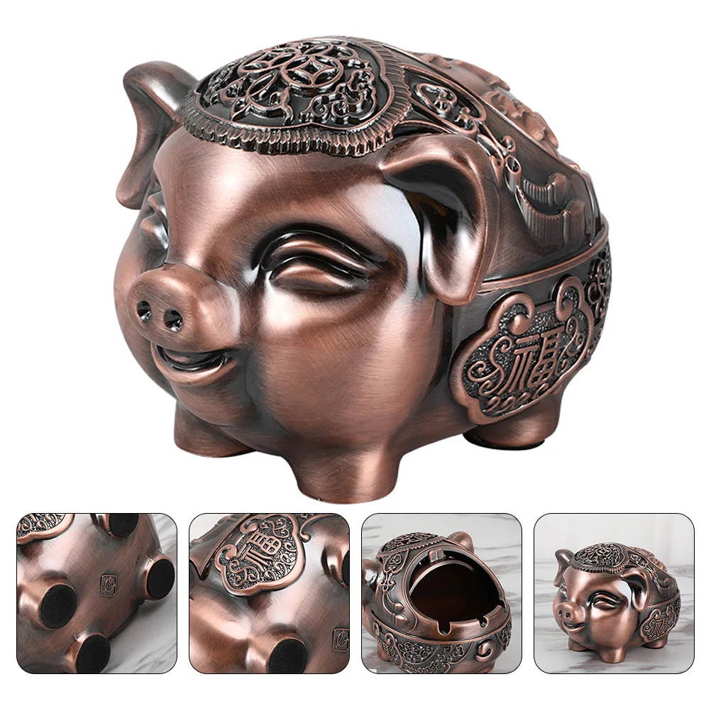 

1Pc Design Ashtray Decorative Ashtray Cigarette Butt Container Metal Ashtray for Home Office Hotel