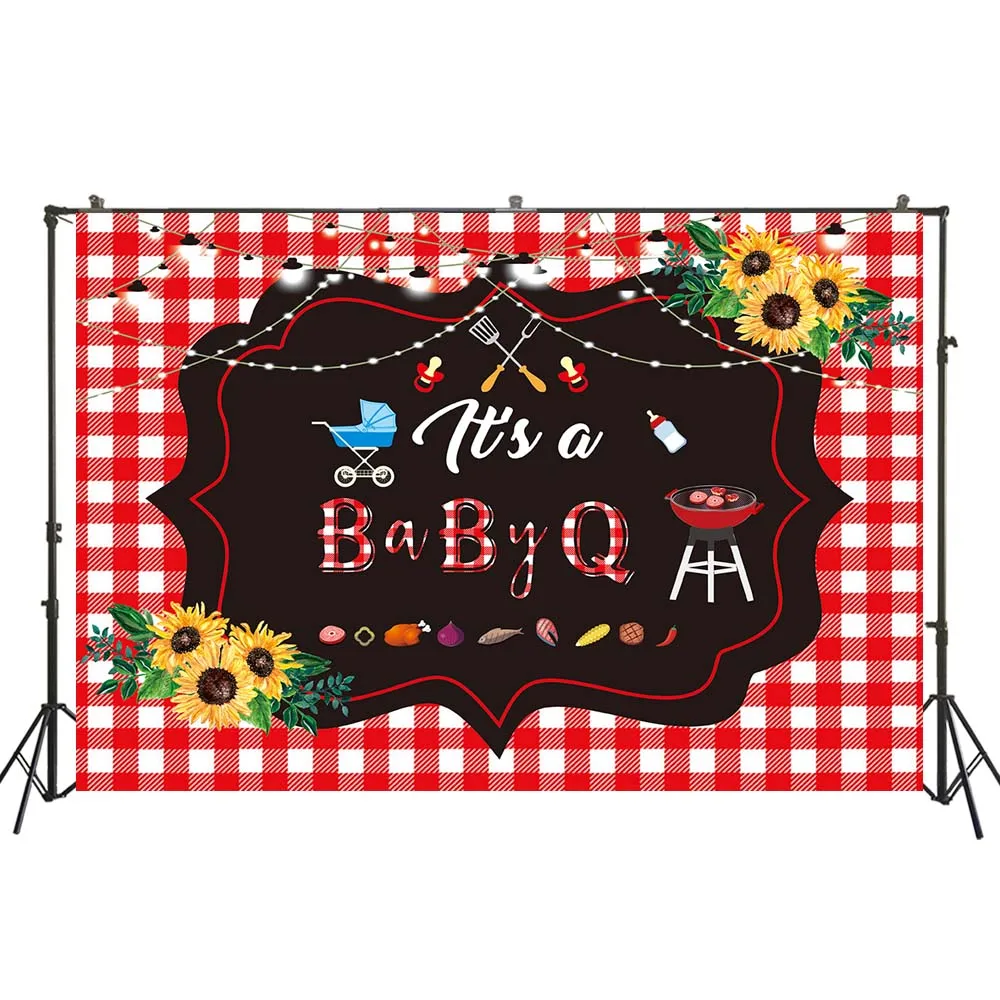 

BBQ Baby Shower Party Backdrop it's A Baby Q Backgrounds Babyshower Banner
