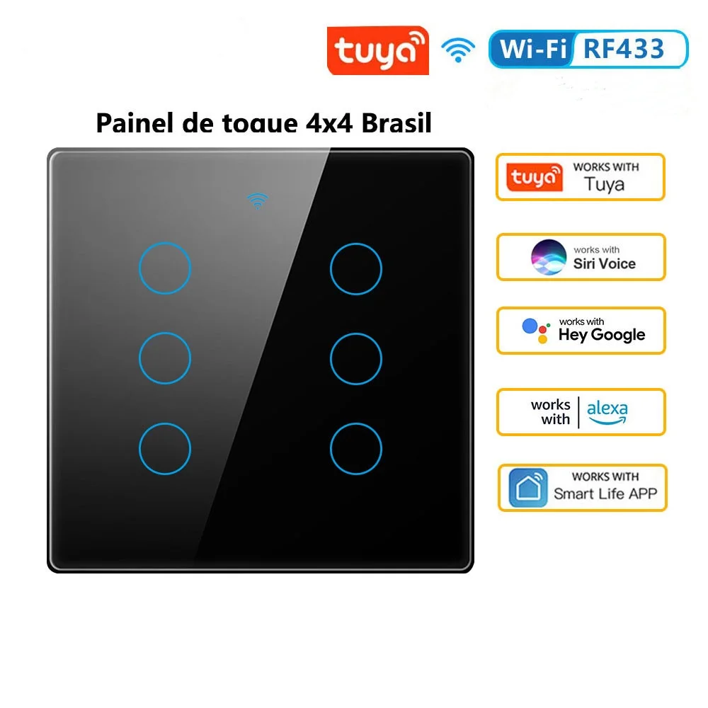 

LVGEMS Умный выключатель Tuya Wi-Fi 6 клавиш