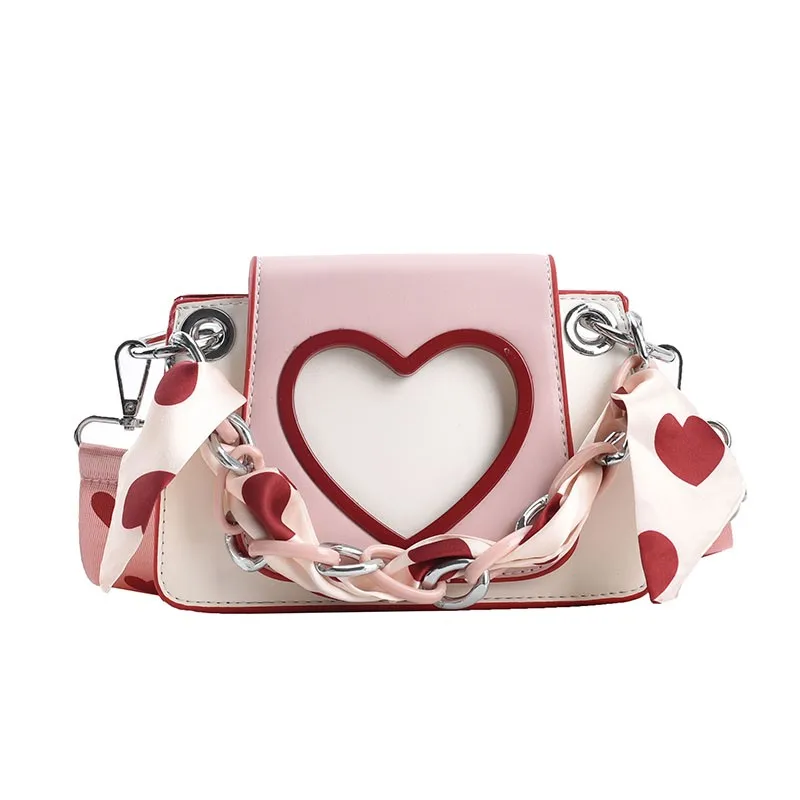 

Women Shoulder Bags Heart Pocket PU Leather Luxury Handbag Women Top-handle Crossbody Bags Designer High Quality Soft Small Tote
