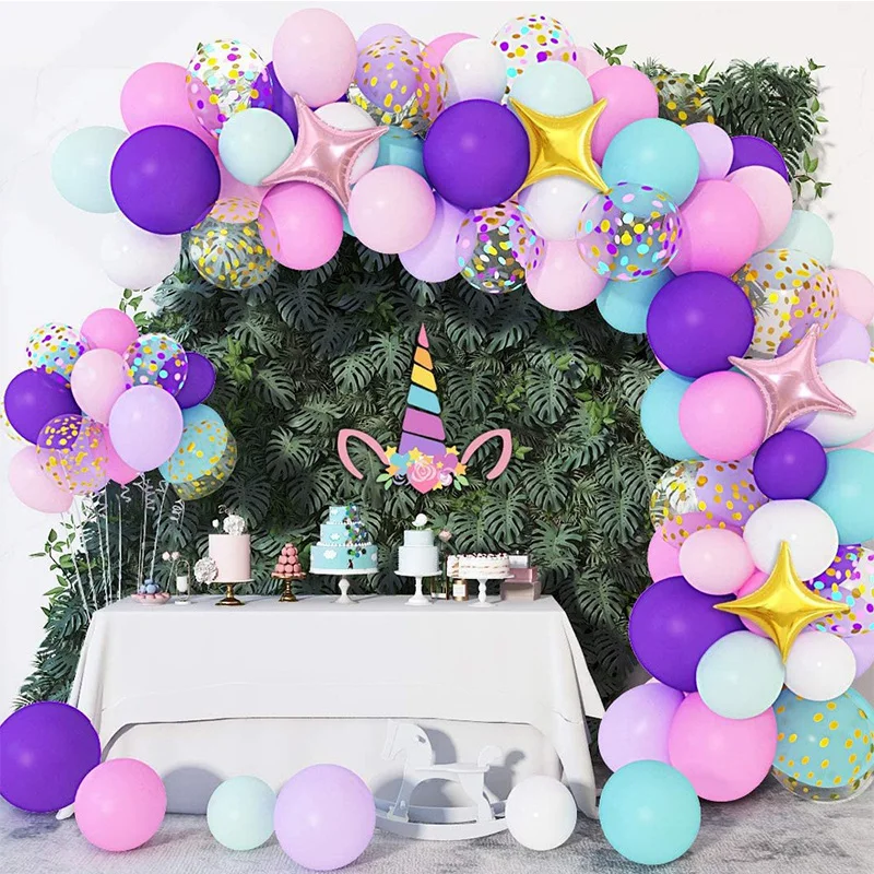 

Праздничные шары в виде единорога, гирлянда, раньше, с конфетти, латексные воздушные шары, украшение для свадьбы, дня рождения, вечеринки, де...